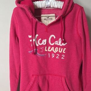 VTG Hollister Y2K Patch Logo Hoodie - Fuschia - Waffle Fabric In Inner Hood